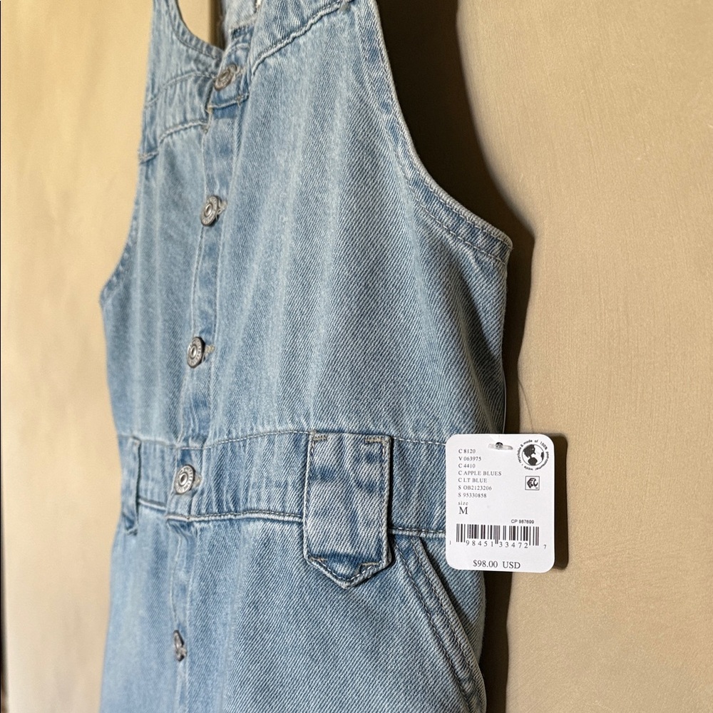 We The Free Edie Denim Skirtall Mini Dress NWT - Picture 4 of 6